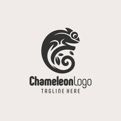 Timeless Black White Chameleon Logo