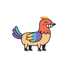 Obraz premium cartoon bird with a flower