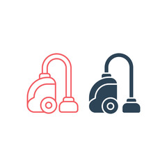 Vacuum cleaner vector illustration icons set