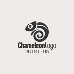 Refined Black White Chameleon Icon