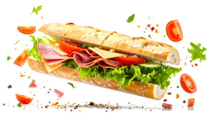 Delicious gourmet sandwich with fresh ingredients, perfect for lunch or a quick meal