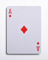 Ace of Diamonds playing card, isolated on white background