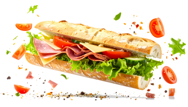 Delicious gourmet sandwich with fresh ingredients, perfect for lunch or a quick meal