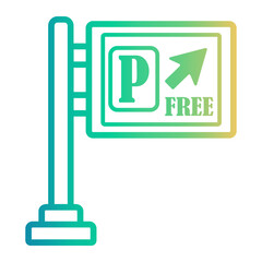 parking Line Gradient Icon