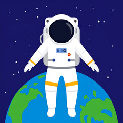 Astronaut above earth illustration