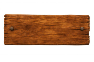 Obraz premium Empty wooden plank with nails isolated on transparent background, ideal for adding custom text or designs