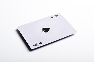 Ace of spades playing card, isolated on white background
