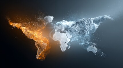 Digital World Map Representation with Two Different Color Schemes