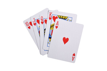 Playing cards isolated on white background