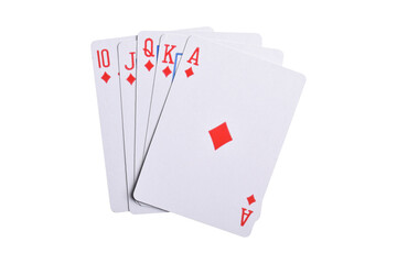 Playing cards isolated on white background