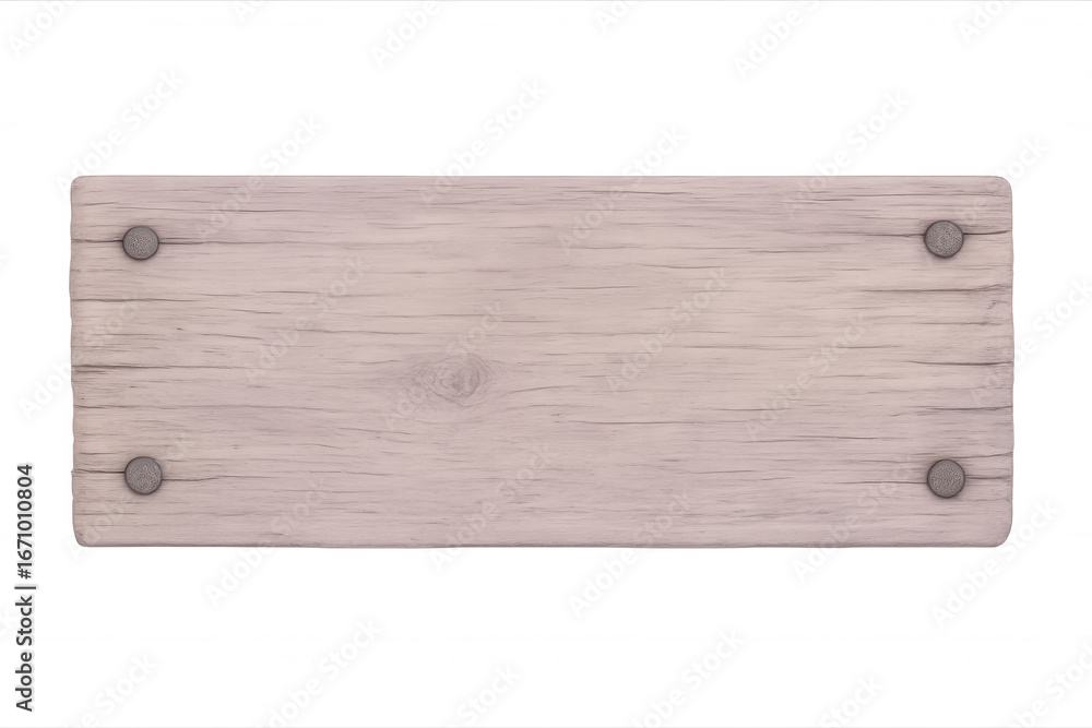 Aufkleber wooden sign with nails on a transparent background, perfect for adding custom text or graphics