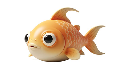 Cartoon Goldfish with Big Eyes and Fins.