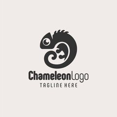 Original Chameleon Logo Black White
