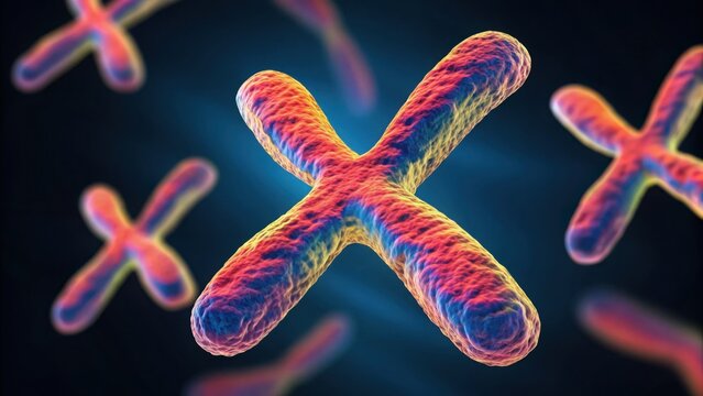 Colorful Digital Rendering of Chromosomal Damage in Cells