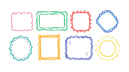 Colorful hand drawn doodle frames hand drawn frames colorful borders