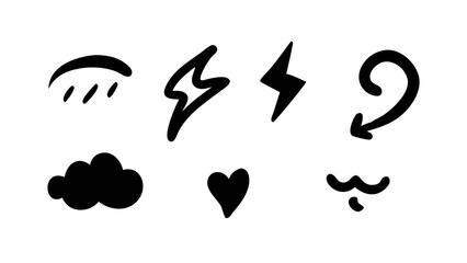 Comic Speech Bubbles and Exclamation Marks expression doodle