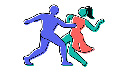 Couple dancing vibrant colors dancing couple abstract