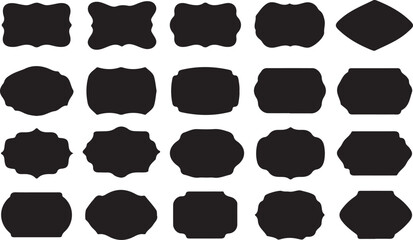 shape, blob, organic, geometric, abstract, form, design element, icon, symbol, collection, set, graphic, vector, illustration, black, silhouette, frame, label, badge, border, cutout, irregular, rounde