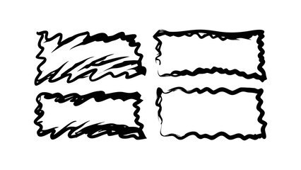 Hand drawn abstract brush strokes with wavy edges vector