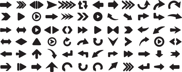 arrow, icon, symbol, navigation, direction, forward, backward, play, pause, stop, next, previous, rewind, fast forward, circular arrow, curved arrow, straight arrow, pointer, click, select, move, tran