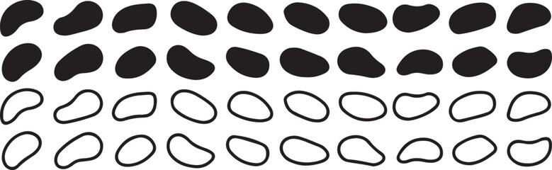 organic, shapes, irregular, blobs, ovals, abstract, design, graphic, illustration, black and white, pattern, decorative, fluid, smooth, rounded, simple, bold, isolated, vector, element, icon, motif, a
