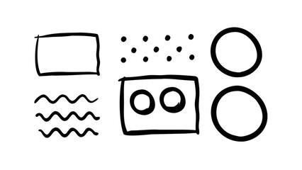 Obraz premium Hand Drawn Geometric Shapes and Wavy Lines abstract background