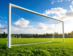 Soccer goal on a sunny field