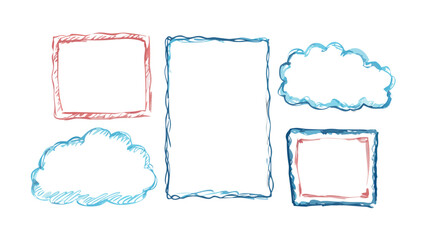 Pastel sketch frames and borders watercolor