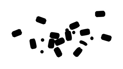 Scattered White Confetti Pieces on Transparent Background celebration party