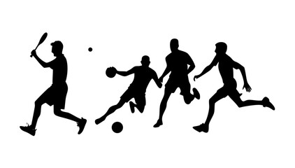 Two athletes in motion with dynamic poses sports action