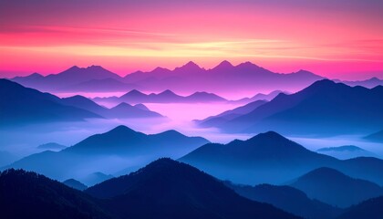 Obraz premium Majestic Mountain Range at Sunrise/Sunset with Vibrant Colors halloween background