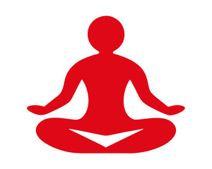 Yoga meditation pose silhouette vector