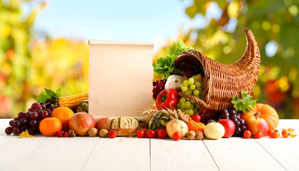 Autumn Harvest Cornucopia Display