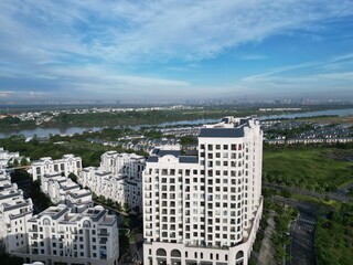 The countryside of southern Vietnam early in the morning