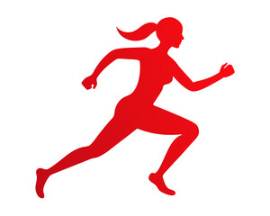 Woman jogging icon silhouette vector