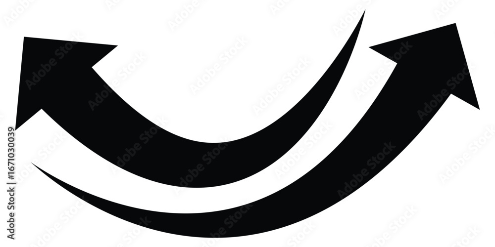 Poster set long black curve arrow icon vector . black curve arrow icon set. long arrow icon set. set of cur