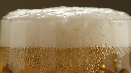 Refreshing Pint of Golden Lager with Thick White Foam a Close Up View for National Beer Day Promotion and Advertisement Perfect Alcoholic Beverage with Cascading Bubbles