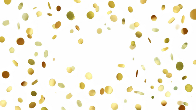 3D gold confetti that floats down to celebrate party, overlay, birthday, confetti, celebrate, ribbon, decoration