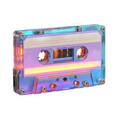 Retro Cassette Tape: A Holographic Symphony of 80s Nostalgia