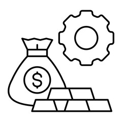 Wealth Management Outline Icon Element For Design