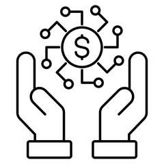 Fintech Service Outline Icon Element For Design