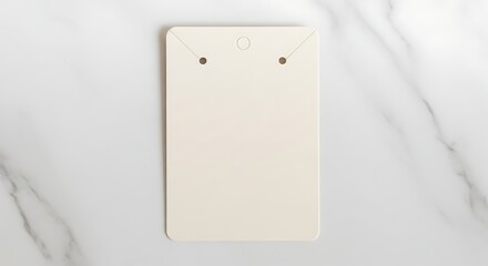 Blank Jewelry Display Card on Marble Surface