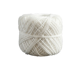 white ball of twine string isolated