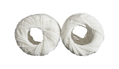white ball wool thread isolated