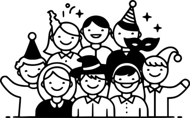 Kids Party Celebration Icon – Children Group and Fun Symbol