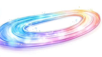 A colorful, swirling, abstract design with gradients of blue, pink, and purple.