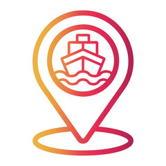 port Line Gradient Icon