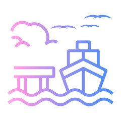 port Line Gradient Icon