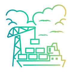 port Line Gradient Icon