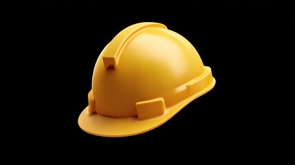 Fototapeta premium Safety hard hat, bright yellow color, 3D model